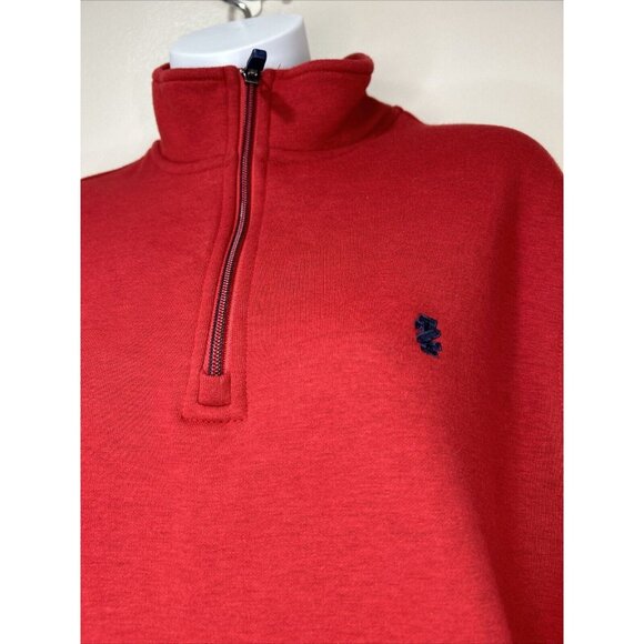 IZOD Advantage Performance Stretch 1/4 Zip Pullover Mens Small Red Sweatshirt - Picture 2 of 9